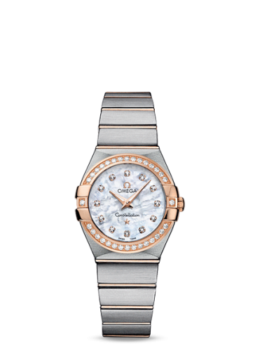 Omega Constellation Quartz 27 Brushed Stainless Steel / Red Gold / Diamond / MOP